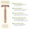 VIKINGS BLADE Safety Razor for Women + 5 Swedish Steel Blades. Quick Release Head, Double Edge. Smooth, Reusable, Recyclable (Model: Eva) - Image 2