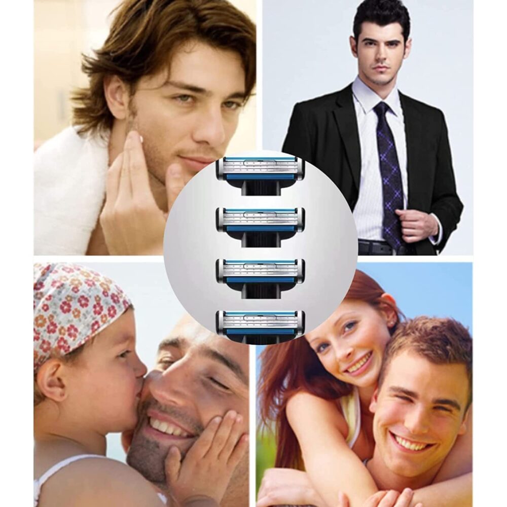 Gbbazu Razor Blades for Men, Mens Blade Refills, Manual Men\'s Refills Razors Precision Cut Blades, Professional with Dual Lubrication, Designed An Extra Close Shave (28Pcs) - Image 5