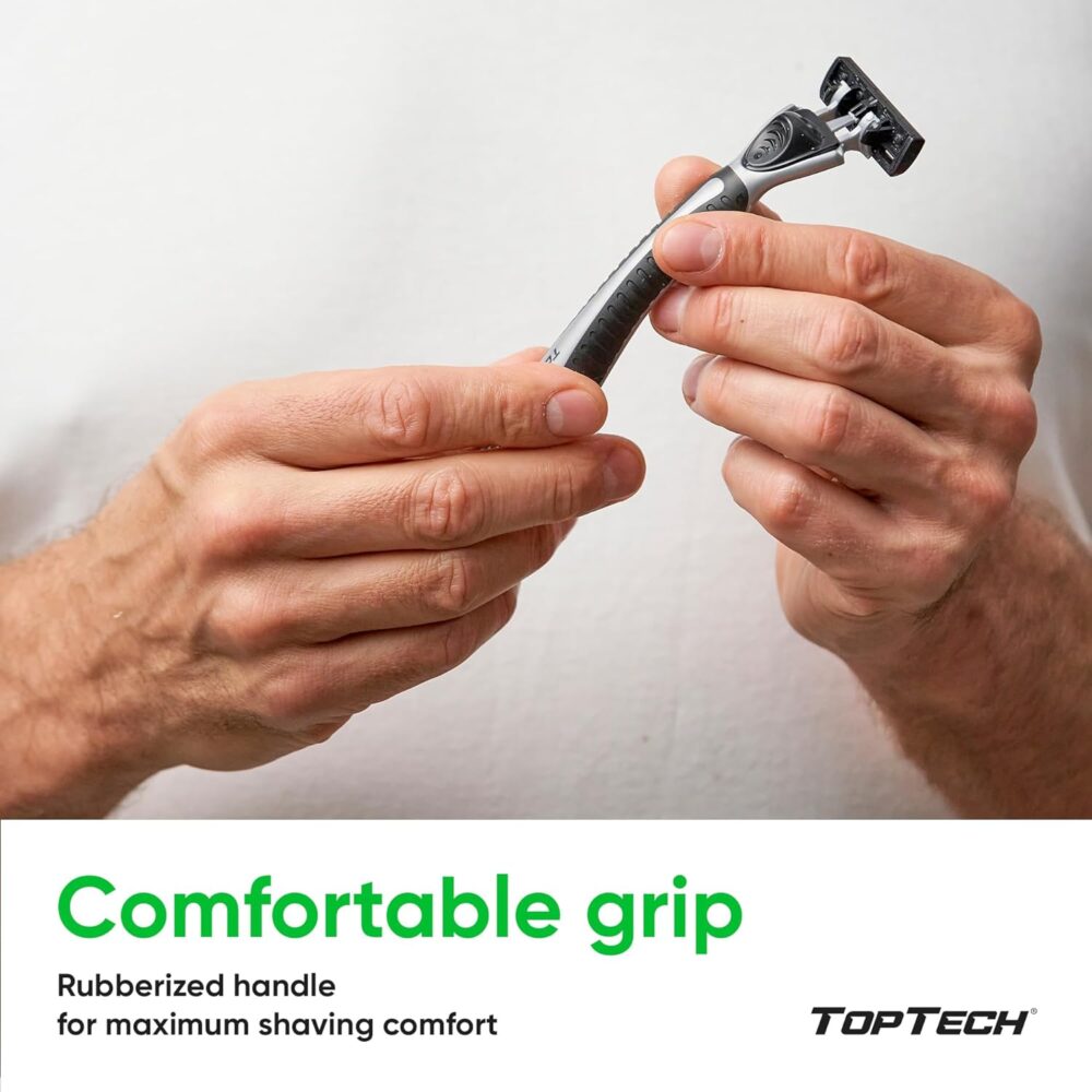 PRO 3 Razors for Men - Manual Shaving Razor with Replaceable Cartridges - 32 Count Pack (1 Handle + 31 Refills) - 3-Blades Technology - Soft Shave & Sharp Blades - Great Refill Price - Image 3