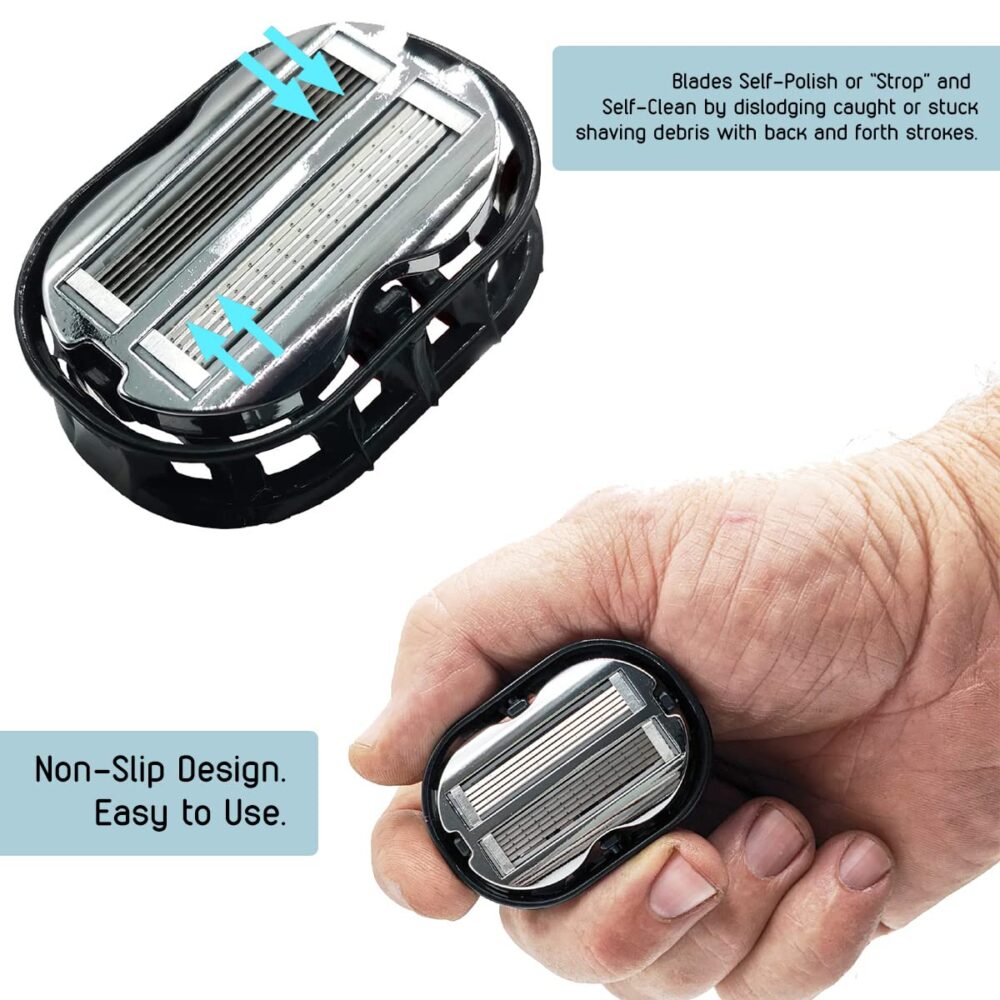 Premium Omnishaver Bi-Directional Shavers for Men & Women | 3x Faster Than Disposable Razors | Smooth, and Safe | Self-Cleaning, Self-Sharpening Razor Blades for Shaving Head, Legs, Arms, Body (Black) - Image 2