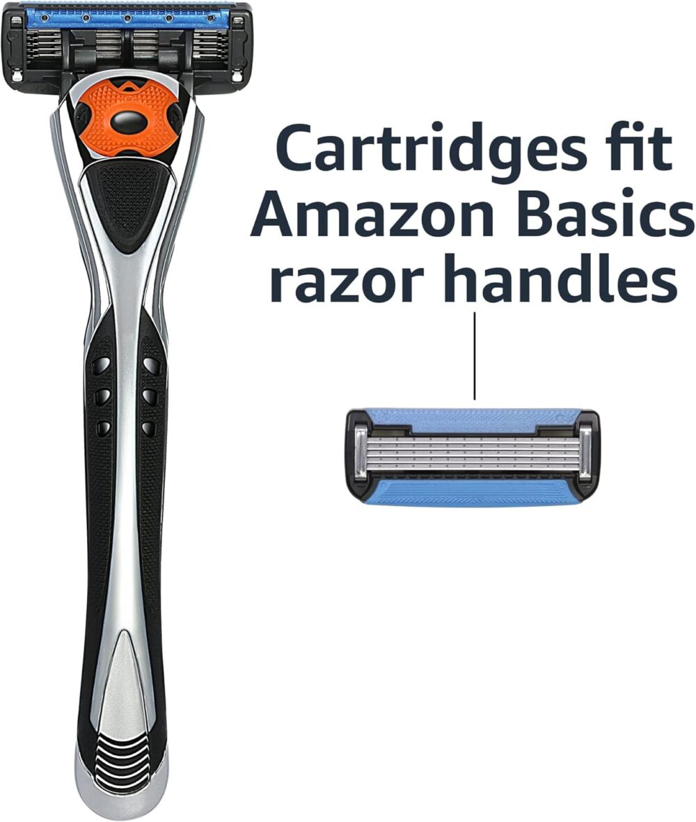 Amazon Basics 5-Blade MotionSphere Razor for Men with Dual Lubrication and Precision Beard Trimmer, Handle & 2 Cartridges (Cartridges fit Amazon Basics Razor Handles only) (Previously Solimo) - Image 3