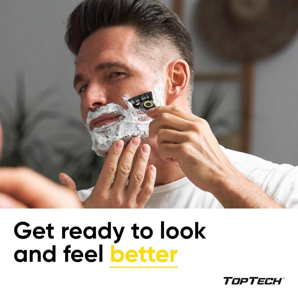 ULTRA 5 Razors for Men - Replaceable Cartridges for Manual Shaving Razor, 5 Blades Technology Refills - 8 Count Pack - Fits Gillette Fusion - Soft Shave & Sharp - Cost-effective Refill - Image 2