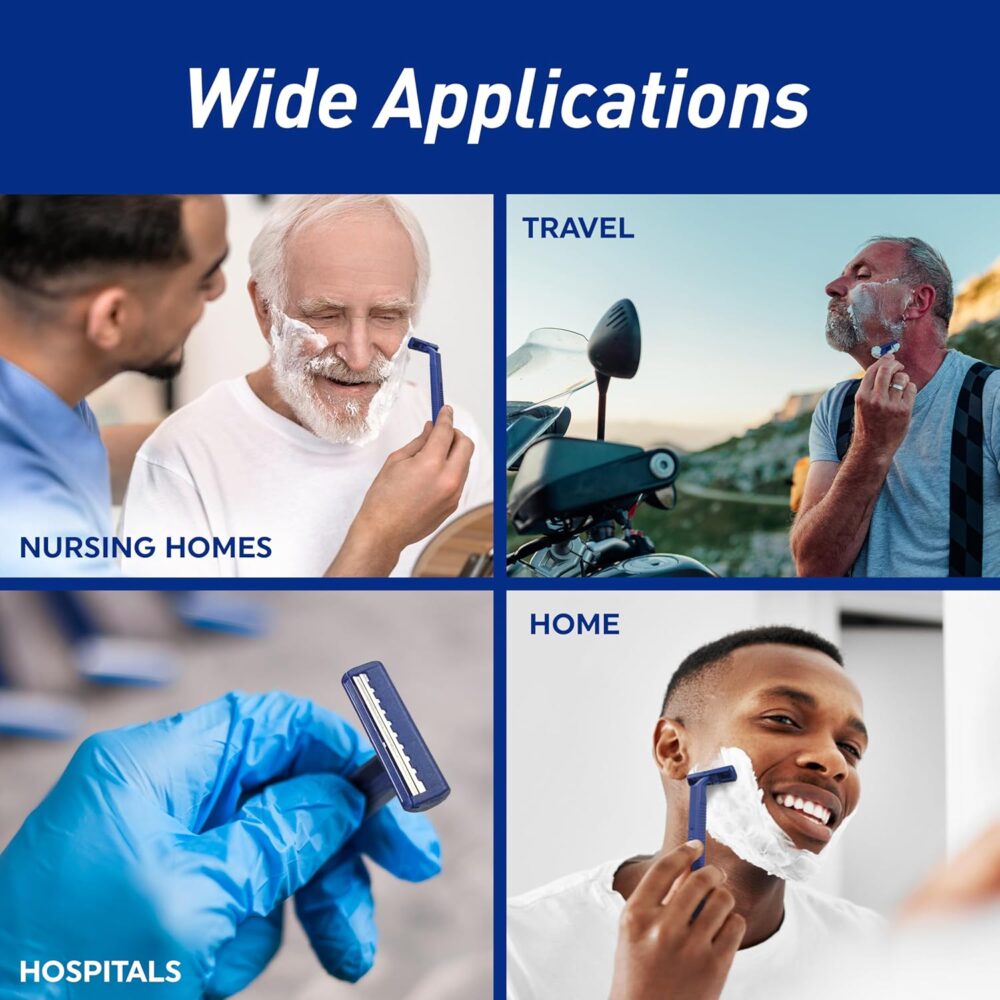 MED PRIDE Disposable Razors,10-Pack| Twin Blades & Easy Grip For Max Control & Smoothness| Unisex, Smooth & Comfortable Shaving Care for Men & Women - Image 6